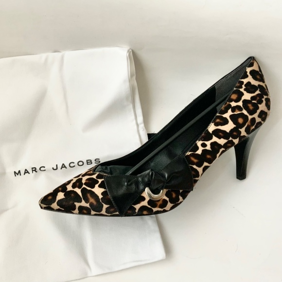 Marc Jacobs Daryl Women's Leather Pointy Toe Pump Leopard Stiletto Heel Shoes 41 - Picture 11 of 11